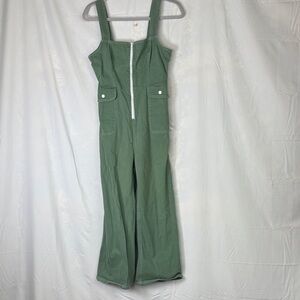 BDG Green Overalls with Zipper